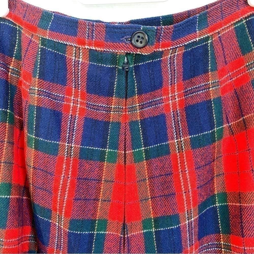 Vintage Pendleton Skirt Women's size 14 Red Blue Green Tartan Plaid Wool Lined - Picture 5 of 9